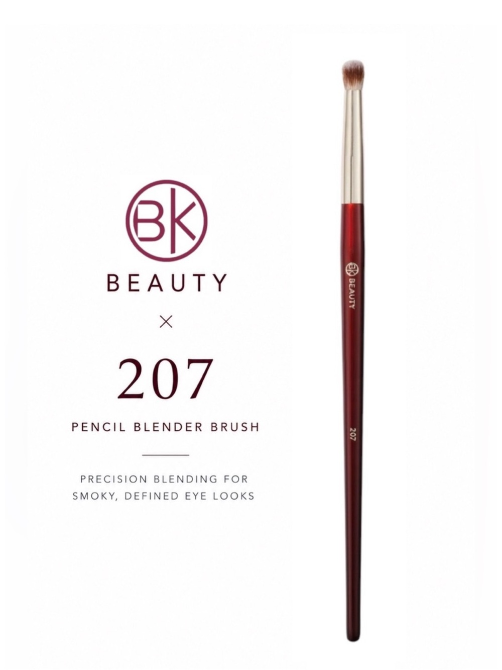 BK Beauty 207 Pencil Blender Brush BNIP Vegan Cruelty Free Eye Brush New